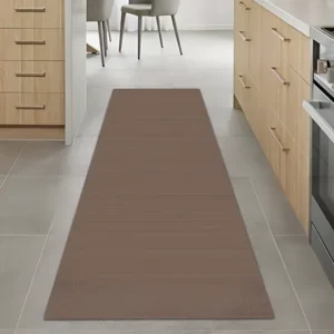 Tapete Passadeira De Cozinha Liso 160x50 Antiderrapante Cor Marrom