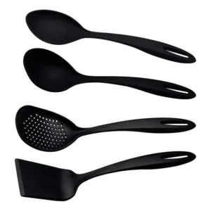 Kit Jogo Utensílios Cozinha Tramontina Conjunto 4 Pç Preto
