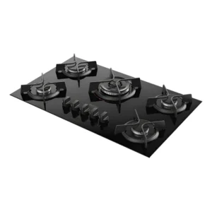 Cooktop Dako Supreme 5q Gás Mesa Vidro Temperado Bivolt Pto Preto 127/220v
