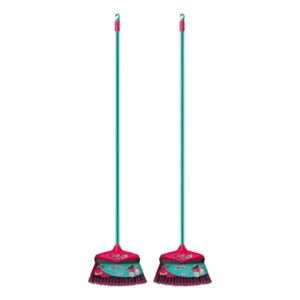 Kit 02 Vassoura Novica Multiuso Doméstica Casa Com Cabo