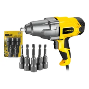 Chave De Impacto Elétrica 1/2 Pol. 900w + Maleta E Adaptador Amarelo 127v 60 Hz