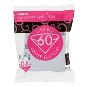 Filtro de Café Hario Branco V60 01 100 Unidades Cone Papel