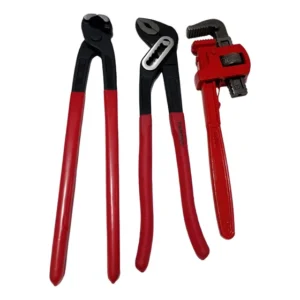 Kit Chave De Grifo Turquesa Alicate Bomba D'gua 3 Itens Vermelho