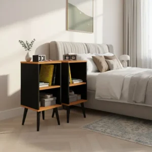 Kit Mesa De Cabeceira Charme Retro Com Pês Resistente Agua