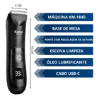 Aparador Pelos Kemei Km-1840 Unissex Barbeador Prova D'agua Preto 127/220v - Imagem 5