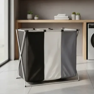 Cesto De Roupas Multiuso Com 3 Compartimentos Multicolorido Liso