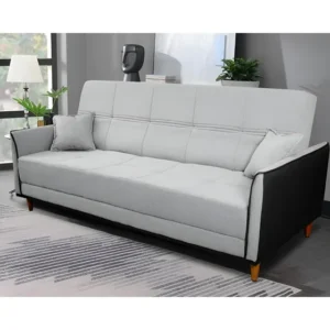 Sofá Cama Sérvia 2,00m Cinza Bouclê - King House Desenho do tecido linho