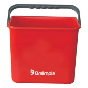 Balde 4 Litros Com Alça Reforçado Armazenar Produtos Limpeza Cor Vermelho