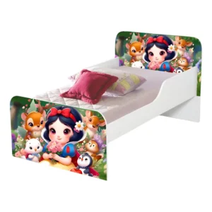 Mini Cama Infantil Meninas 100% Mdf + Colchão Ortobom Branco Branca De Neve