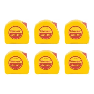Kit 6x Trena Starrett 5 Metros Mm E Pol Largura Da Fita 19mm Profisssional