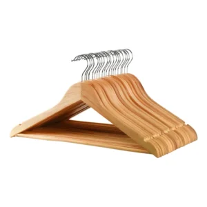 Kit 90 Cabides Para Roupas Em Madeira Premium Marrom