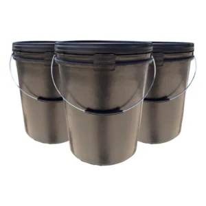 Kit 3 Baldes Plásticos 20L Com Tampa e Alça Metálica Nastripack