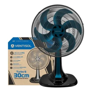 Ventilador de mesa Ventisol Ventilador De Mesa Turbo VOM50 preto com 6 pás cor 30 cm de diâmetro 60 Hz 220 V