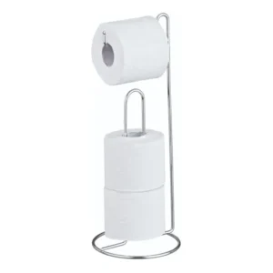 Suporte Papel Higiênico De Chão Rosé Gold Black Cromado Aço