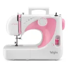 Máquina De Costura Reta Futura Jx-2040 Portátil Elgin Cor Branco/Rosa - Imagem 3