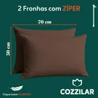 Jogo De Lençol Cama Queen Size 3 Peças Box Liso Com Elástico Malha 100% Algodão Cozzilar Toque Macio Hotel Pousada Marrom - Imagem 3