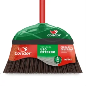 Vassoura Condor Externa Cerdas Rígidas Cruzadas Com Cabo Vassoura V-52