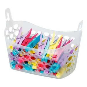 Cesto Porta Pregador Em Plástico 1,6lt Fixo Varal Sanremo