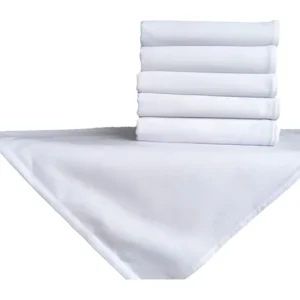 Pano De Prato Alvejado Kit Com 12 Artesanato Gourmet 68x50cm Cor Branco Liso