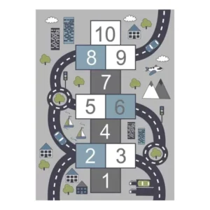 Tapete Infantil Texfine Amarelinha Antiderrapante Multicolorido 1,00x1,40