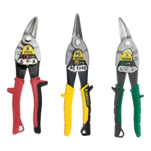 Kit Tesoura Aviação Stanley Esquerda Reta E Direita Zinco Amarelo Verde Vermelha