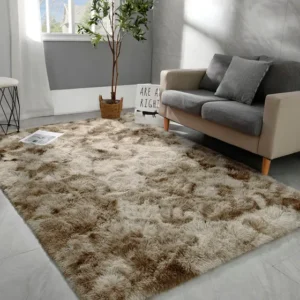 Tapete Felpudo 1,00x1,50 Peludo Macio Shagy Quarto Sala Luxo - 1 M - 1.5 M - Liso - Bege Mesclado