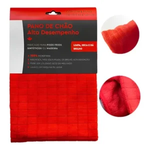 Pano De Chão Microfibra Gigante Multiuso Alto Desempenho Vermelho