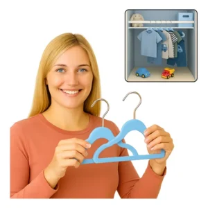 Cabide Infantil Veludo Bebê Antiderrapante Slim 20 Unidades