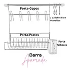 Escorredor de Parede Niquelart Branco 14 Pratos 2 Andares - Imagem 4