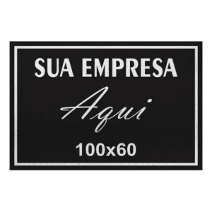 Tapete Personalizado Capacheria 100x60 cm Preto para Comércio e Empresas