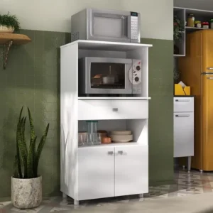 Balcão Armário Multimóveis Multiuso Forno e Microondas Branco REF 4060G 2 Portas e 1 Gaveta cor Branco