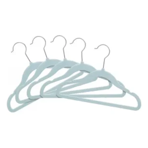 Cabides de Veludo Globalmix GH308 Infantil Azul Antiderrapante 10 Unidades