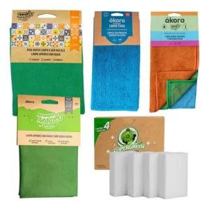 Kit 10pcs Panos Mágico Uso Geral Chão Vidros Esponja Ákora