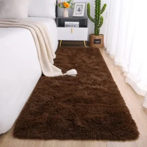 Passadeira Texfine Felpuda 1x0,60 Marrom para Sala Quarto Corredor