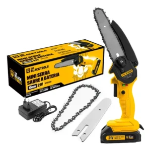 Mini Moto Serra Elétrica A Bateria 21v Recarregável Profissional Bts-200 The Black Tools