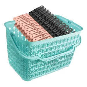 Kit Prendedor De Roupas 48 Unid + Cesto Longa Durabilidade