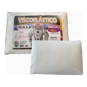 Travesseiro Nasa Viscoelástico Com Zíper 14cm Cor Creme