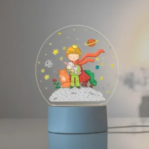 Luminária Poplumos Pequeno Príncipe 19cm Colorida Led Uvs Estrutura Branco