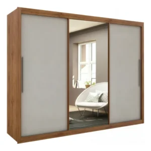 Guarda Roupas de Casal com Espelho Real Gelius Madeirado