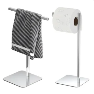 Porta Papel Higiênico Inox Chão MetalCromo Nice Aço Carbono