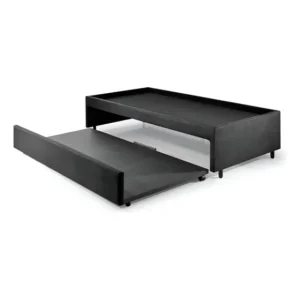 Bicama Box Para Dois Colchões Solteiro 88x188 Suede Preto