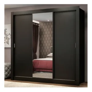 Guarda Roupa Casal Mônaco Madesa 3 Portas Correr P Cor Preto