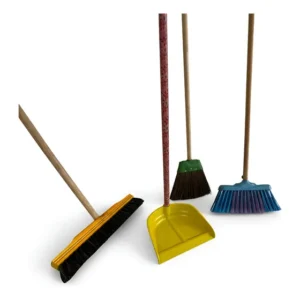 Kit Vassoura Limpeza Total Pelo Piaçava E Nylon Pá De Lixo