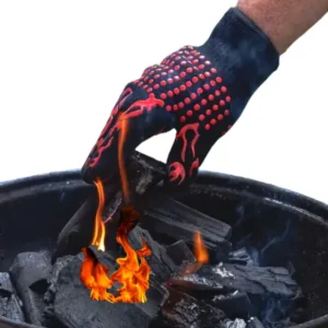 Luva Térmica Para Churrasco Cozinha Forno Alta Temperatura Preto Listras
