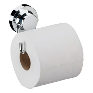 Porta Papel Higiênico Com Ventosa Cromado Luxo Future