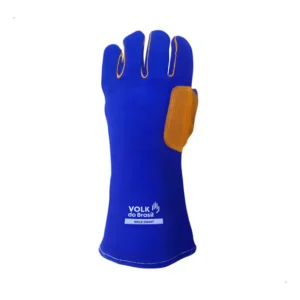 Luva Soldador Weld Smart Alta Temperatura Até 100ºc 41cm Azul Esquerda