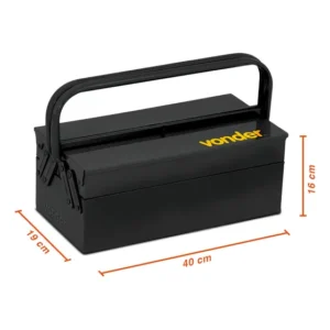 Vonder Met 03 caixa metálica sanfonada para ferramentas 3 gavetas cor preto