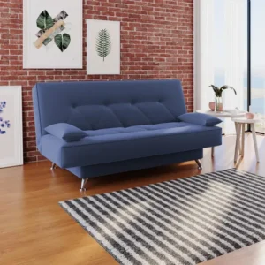 Sofá Cama 1,80m França Suede Várias Cores Azul