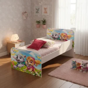 Mini Cama Infantil Personagem Adesivada Skye Patrulha Canina Mini Cama Skye