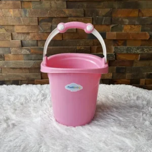 Balde Nastripack 11L Plástico Infantil Banho Bebê ou Lavar Roupa Rosa